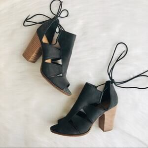Lucky Brand Lanita Black Lace Up Heels